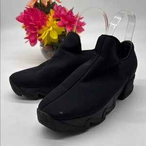 IRI Black Slip-On Sneakers with Chunky Sole and Knit Fabric EU Size 39 SNK7438J